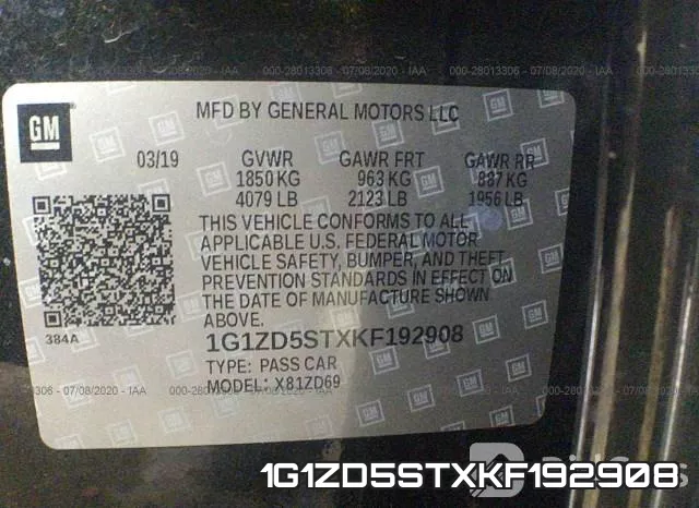 1G1ZD5STXKF192908 фото 10