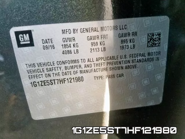 1G1ZE5ST7HF121980 фото 2