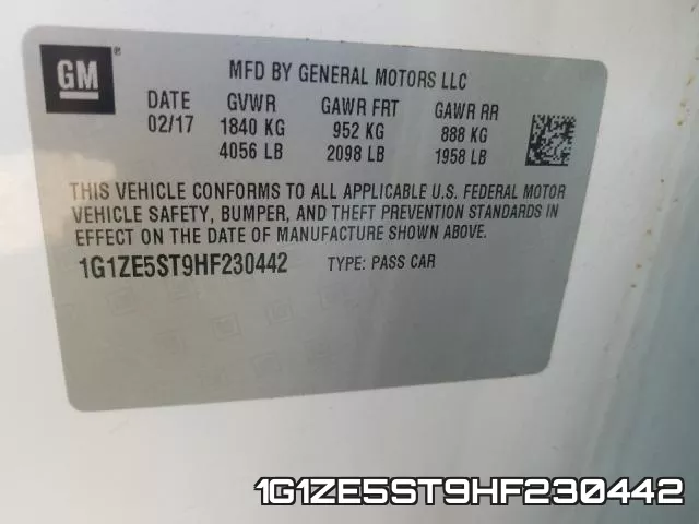 1G1ZE5ST9HF230442 фото 2