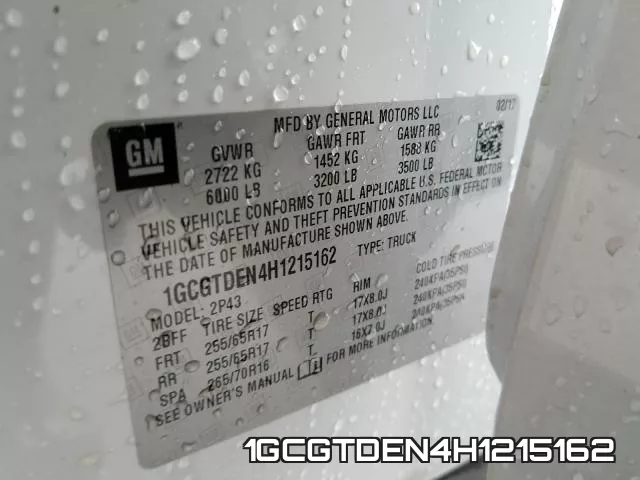 1GCGTDEN4H1215162 фото 2