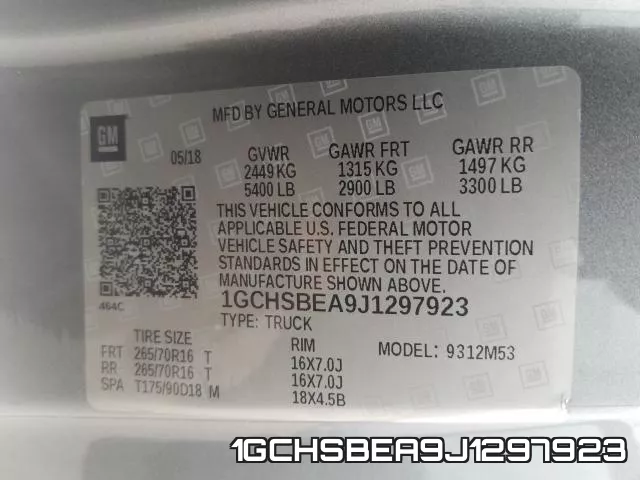 1GCHSBEA9J1297923 фото 2