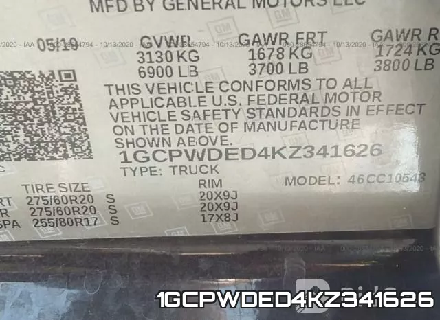 1GCPWDED4KZ341626 фото 10