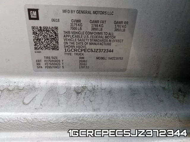 1GCRCPEC5JZ372344 фото 2