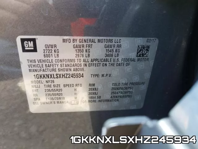 1GKKNXLSXHZ245934 фото 2