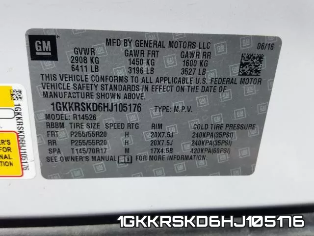 1GKKRSKD6HJ105176 фото 2