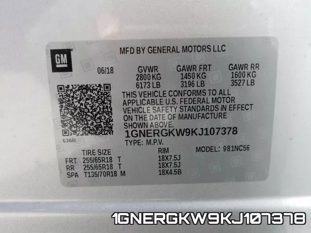 1GNERGKW9KJ107378 фото 2
