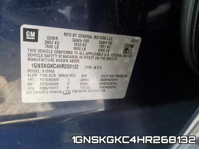1GNSKGKC4HR268132 фото 2