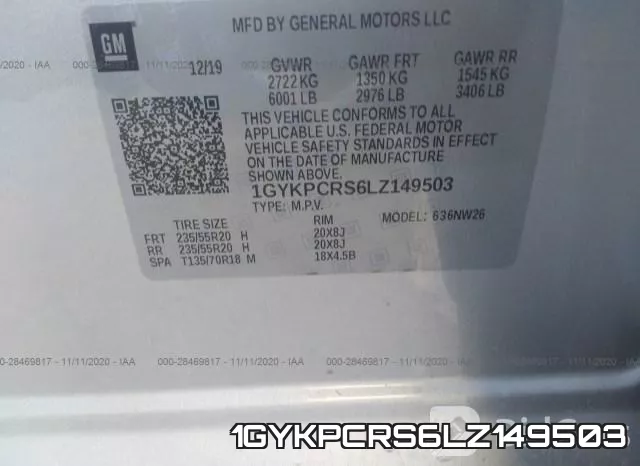 1GYKPCRS6LZ149503 фото 10