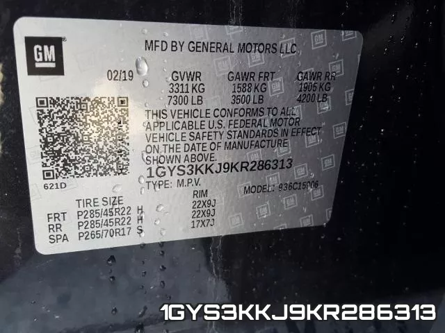 1GYS3KKJ9KR286313 фото 2