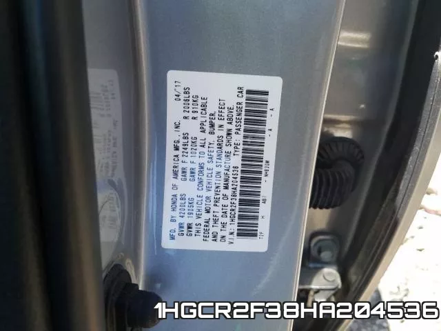 1HGCR2F38HA204536 фото 2