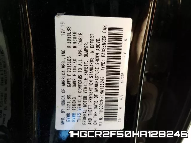 1HGCR2F50HA128246 фото 2