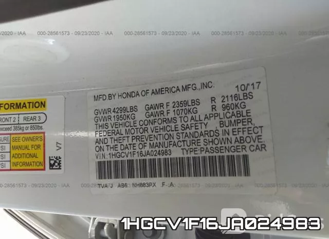 1HGCV1F16JA024983 фото 10