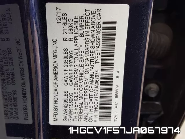 1HGCV1F57JA067974 фото 2