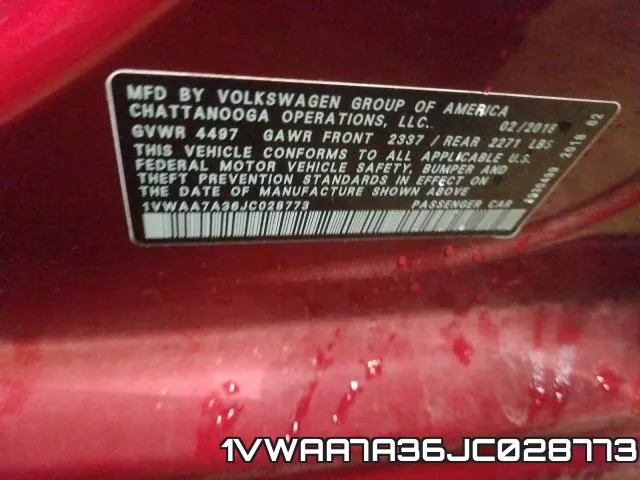 1VWAA7A36JC028773 фото 2