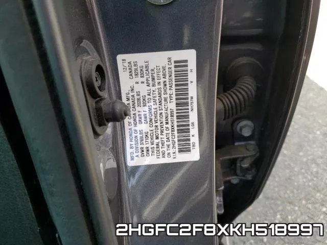 2HGFC2F8XKH518997 фото 2