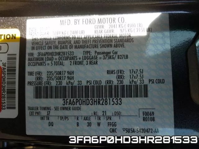 3FA6P0HD3HR281533 фото 2