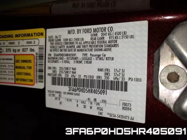 3FA6P0HD5HR405091 фото 2