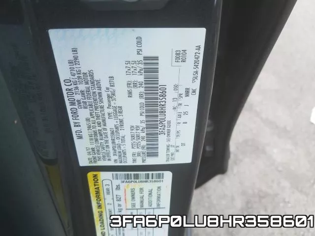 3FA6P0LU8HR358601 фото 2