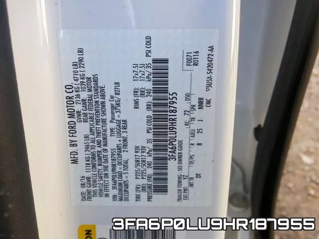 3FA6P0LU9HR187955 фото 2