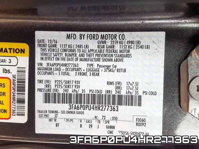 3FA6P0PU4HR277363 фото 2
