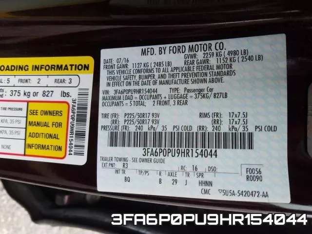 3FA6P0PU9HR154044 фото 2
