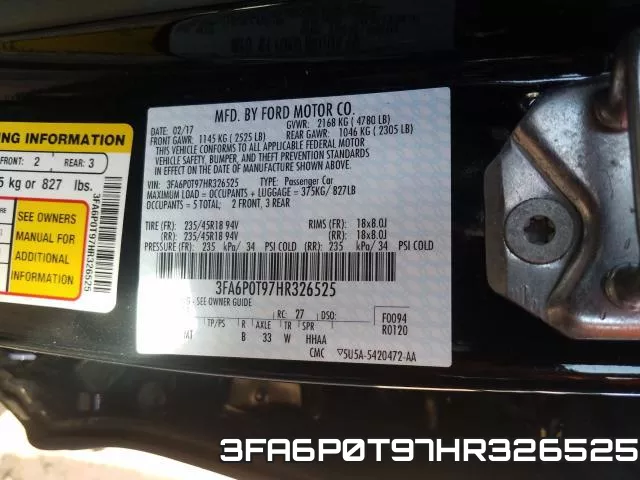 3FA6P0T97HR326525 фото 2