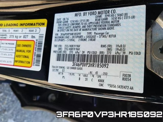 3FA6P0VP3HR185092 фото 2