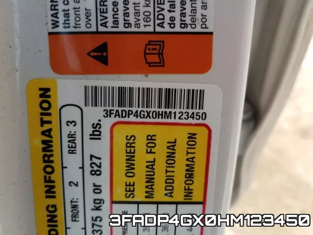 3FADP4GX0HM123450 фото 2