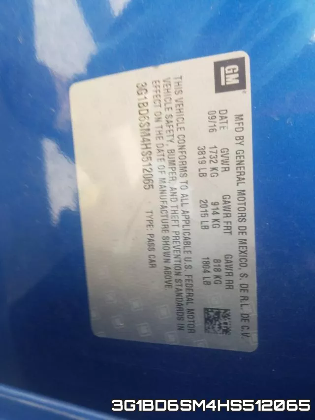 3G1BD6SM4HS512065 фото 2