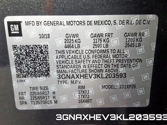 3GNAXHEV3KL203593 фото 2