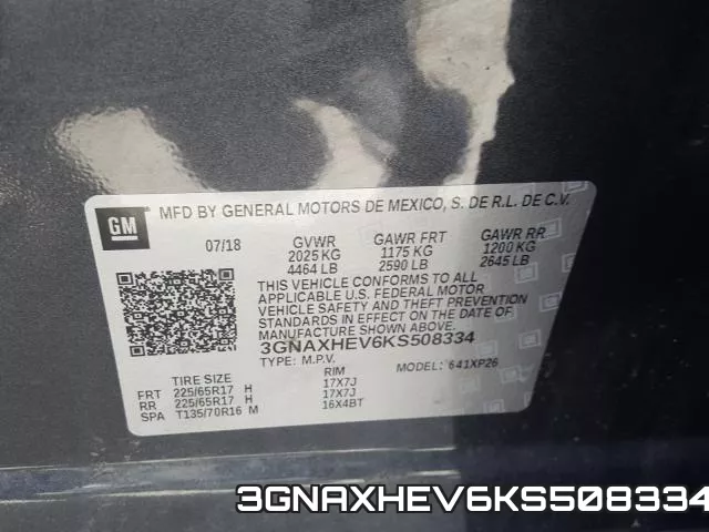 3GNAXHEV6KS508334 фото 2
