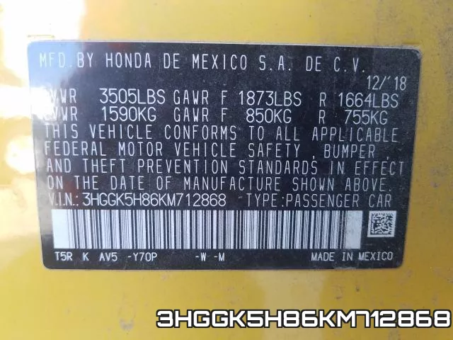 3HGGK5H86KM712868 фото 2