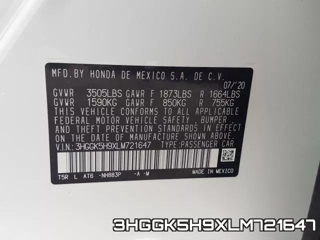 3HGGK5H9XLM721647 фото 2