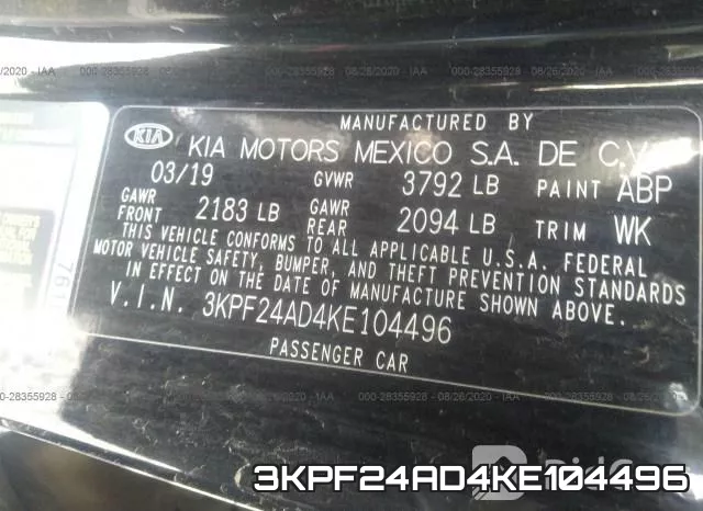 3KPF24AD4KE104496 фото 10