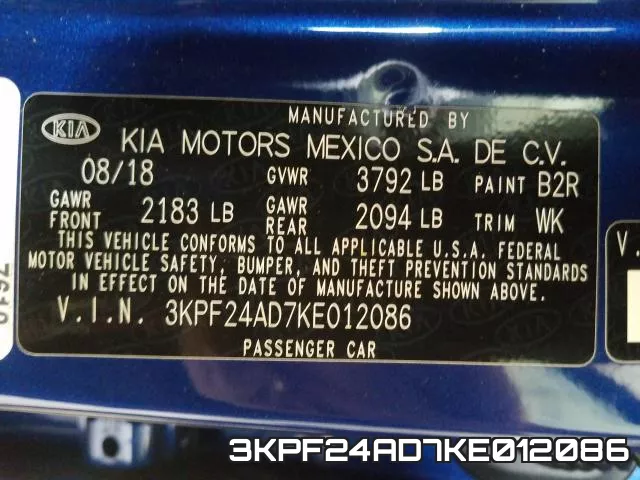 3KPF24AD7KE012086 фото 2