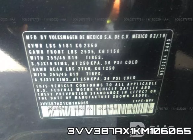 3VV3B7AX1KM106065 фото 10