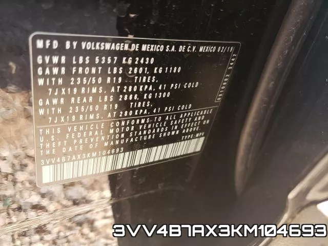 3VV4B7AX3KM104693 фото 2
