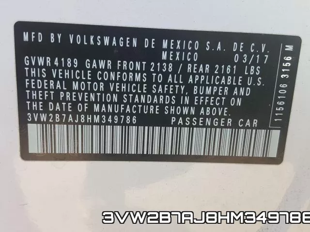 3VW2B7AJ8HM349786 фото 2