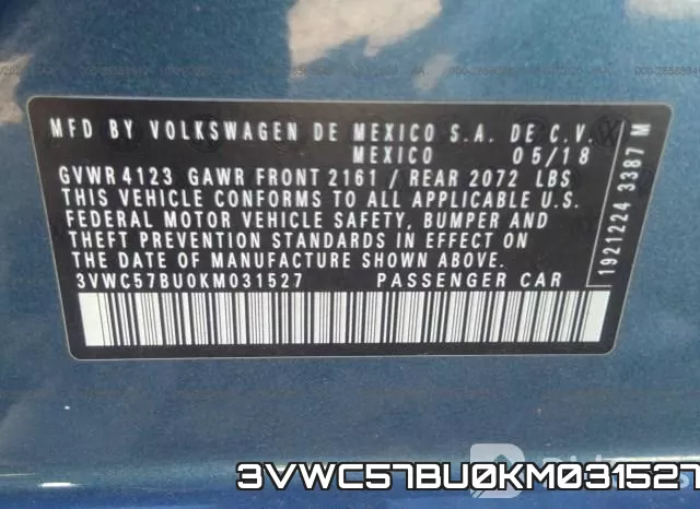 3VWC57BU0KM031527 фото 10