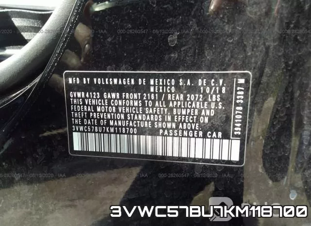 3VWC57BU7KM118700 фото 10