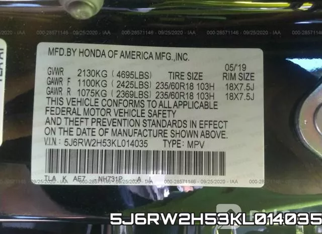 5J6RW2H53KL014035 фото 10