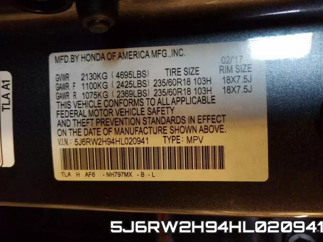 5J6RW2H94HL020941 фото 2