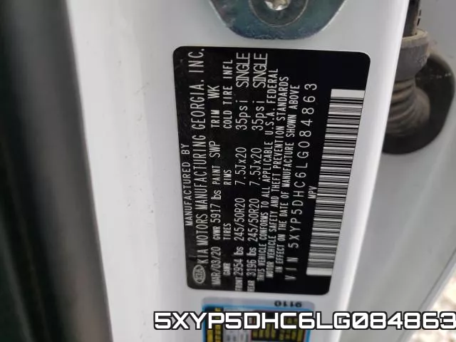 5XYP5DHC6LG084863 фото 2