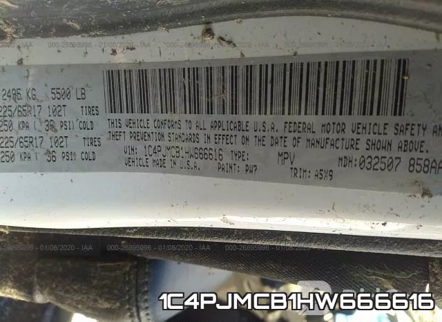1C4PJMCB1HW666616 фото 10