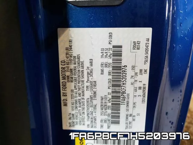 1FA6P8CF7H5203976 фото 2