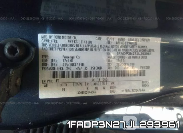 1FADP3N27JL293961 фото 10