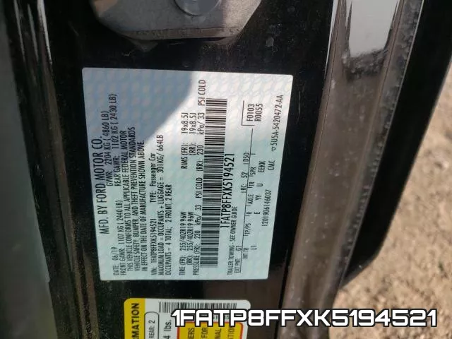 1FATP8FFXK5194521 фото 2