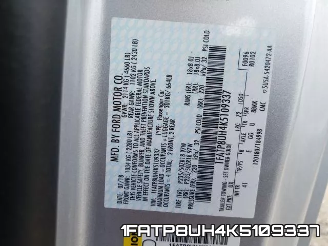 1FATP8UH4K5109337 фото 2