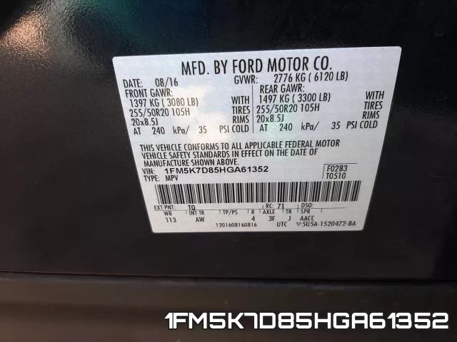 1FM5K7D85HGA61352 фото 2