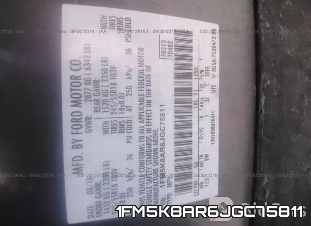 1FM5K8AR6JGC75811 фото 10